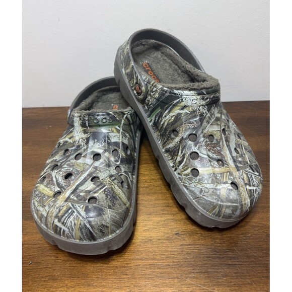 Crocs Realtree Max-5 Lined Clog Mossy Oak Camo Cozy Winter Shoes Size M9 W11